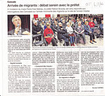 Ouest-France du 4/03/2016 - Arrivée de migrants : Débat serein avec le Préfet
