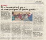 Le Pays Malouin du 28/01/2016 - Site Hamon-Vaujoyeux : et pourquoi pas un jardin public ?