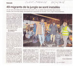 Ouest-France du 25/10/2016 - 49 migrants se sont installés