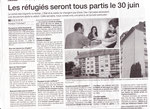 Ouest France du 20 juin 2016 - Fermeture du centre d'accueil des migrants