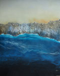 Goldküste, Mischtechnik mit Resin auf Holzplatte, 80x100 cm,  vergeben