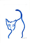 Murakami Cat. Ink on paper, 21 x 29,7cm, Rome, Italy, 2007.