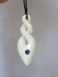 #54 front side with Paua shell, BACKSIDE Engraved