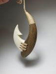 #J1 SOLD / Wood and Whale Bone Hook