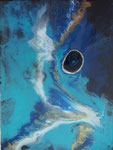 Atoll, Mischtechnik mit Resin auf Keilrahmen 60x80 cm vergeben