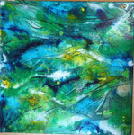LES LIANES --  60 x 60 -Acryliques- Encres pigmentaire- Graphisme Encre de Chine