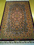 QUM silk  ザロチャラクサイズ　Aboulghasem Jeddi工房 ｵﾚﾝｼﾞ ピンク ブルーグレー