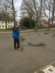 Micha war schon weit vor 10 auf dem Platz...