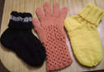 Medias y guantes tejidos por Aidé!!