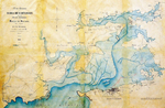 1853 "Plano General de la Bahía de Santander levantado por los ingenieros del muelle de Maliaño bajo la dirección de P.E. Wissocq" (norte abajo)