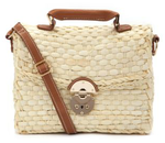 Cream Woven Straw Satchel, New Look