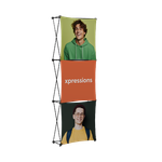 Popup-Messewand mit Textilgrafiken Größe 1x3