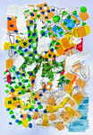 Malerei "Farbabstraktionen Nr. 4" (42 cm x 29,7 cm)