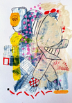 Malerei "Farbabstraktionen Nr. 3" (42 cm x 29,7 cm)