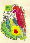 Malerei "Miniatur 58" ( 21 cm x 14,8 cm)