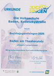 Urkunde Bezirksjugendsingen 2026