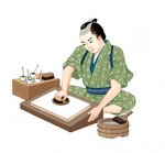 「小学道徳　生きる力」浮世絵摺師　原画　文教出版　