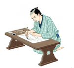 「小学道徳　生きる力」浮世絵絵師　原画　文教出版　