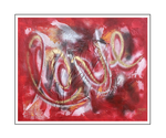 'Love in red' Size: 100x80x2