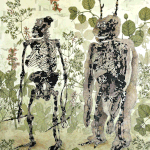 「昨日と明日」2012年　41×31.5cm　アクリル、インク、紙