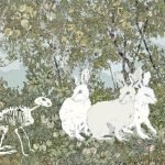「聞く耳、聞かぬ耳」2019年　116.7×91cm　アクリル、インク、キャンバス