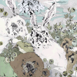 「夢で見たあれはそれだったのか？」2017年　41×31.5cm　アクリル、インク、紙