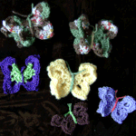 Mariposas a crochet tejidas por Violeta!! que lindas quedan con varios colores!!!