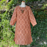 柿渋染め麻三重織ワンピース24058