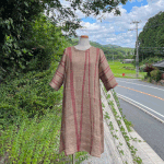 リネン柿渋染めワンピース25049