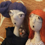 Art Dolls Needle Felted Lenoire and Lotti