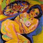 Ernst Ludwig Kirchner: Ragazza sotto l'ombrellino giapponese