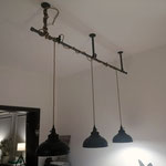 Pendellampe im Industrial Style mit Stahlrohren