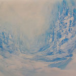 Winterlandschaft (Öl und Pastellkreide auf Steinpapier 42x29,5)