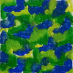 Blau/grün/gelb | 2010/11, Eitempera auf Leinwand, 31 x 39 cm