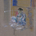 Portrait G. 4 | 2009/10, Eitempera, Pastell, Tusche/Leinwand, 31,5 x 38,5 cm