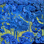 ALFARD Huile sur toile 40x40 cm