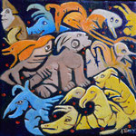 BEHID Hrile sur toile 20x20 cm