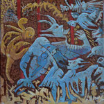 TAIKA Huile sur toile 20x20 cm