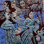 JUZA Huile sur toile 20 x20 cm