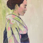 Geisha, into the unknown,Acrylic on canvas, 120 x 150 cm, Acrylic on canvas, SOLD, Private collection Rotterdam