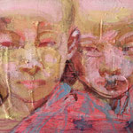 Monks, 24 x 18 cm, 2018, Acrylic on canvas, Available at Deer daddy - 490,-