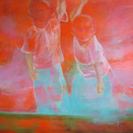 Children from the light, Acrylic on canvas, 160 x 140 cm, 2008, SOLD, private collection Nijmegen