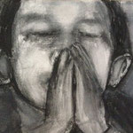 Prayer 4, charcoal on canvas, 20 x 20 cm, 2012, available at Deer Daddy - 250 euro