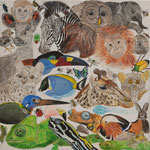 ANIMALS FOR AMÉLIE - 60 x 60cm, Acryl on canvas