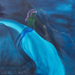KORALLENBLÜTE (spawning corals)  -  80x80 cm, pigments and Acryl on canvas