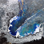WASSER UND EIS (water and ice)  -  60x60 cm, mixed technique on canvas