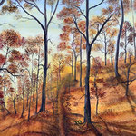 BEECH FOREST ILLUMINATED - 80x80cm, pigments and Acryl on canvas