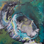 TERRA VERDE (green earth)  -  80x80 cm, pigments and Acryl on canvas