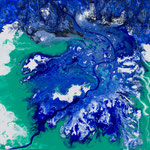 WIND UND WASSER (wind and water)  -  80x80 cm, fluid technique on canvas