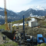 Bohrung für Erdwärmepumpe.